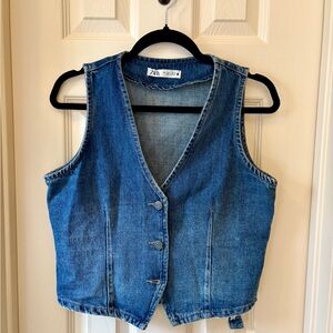 Zara Classic Blue Denim Vest